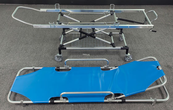 알루미늄 합금 1차원 PU 가죽 환자 전송 트롤리 분리 가능한 뒷모습