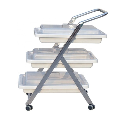 좋은 가격 내시경 630MM 51.5CMMedical은 3 층 스테인레스 강 선반 손수레 의학 유틸리티 카트를 서비스합니다 온라인으로